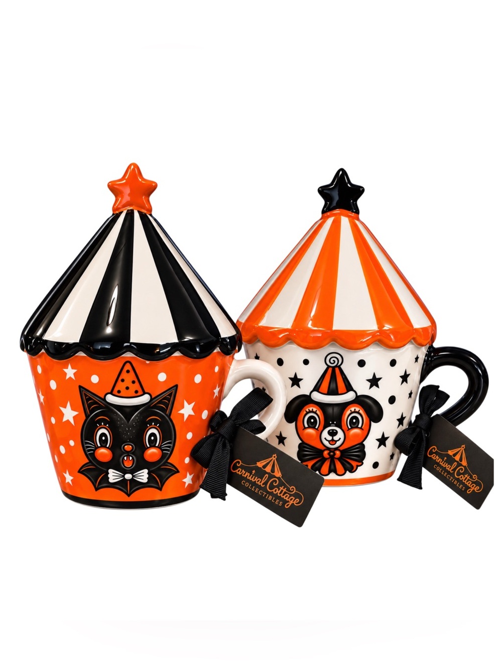 Johanna Parker Carnival Cottage Circus Tent Lidded Mug Set